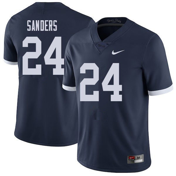 Men #24 Miles Sanders Penn State Nittany Lions College Throwback Football Jerseys Sale-Navy